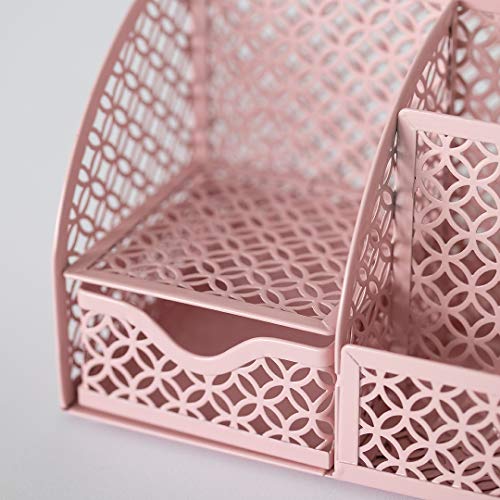 BLU MONACO Light Pink Desk Organizer – Cute & Girly Storage for Girls & Women, Paper & Office Supply Organizer for Home Office - Image 5