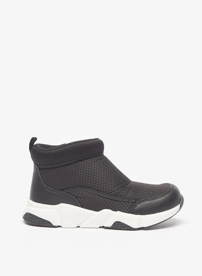 JUNIORS Boys Textured High Cut Boots With Zip Closure