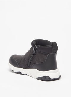 JUNIORS Boys Textured High Cut Boots With Zip Closure  - Image 2