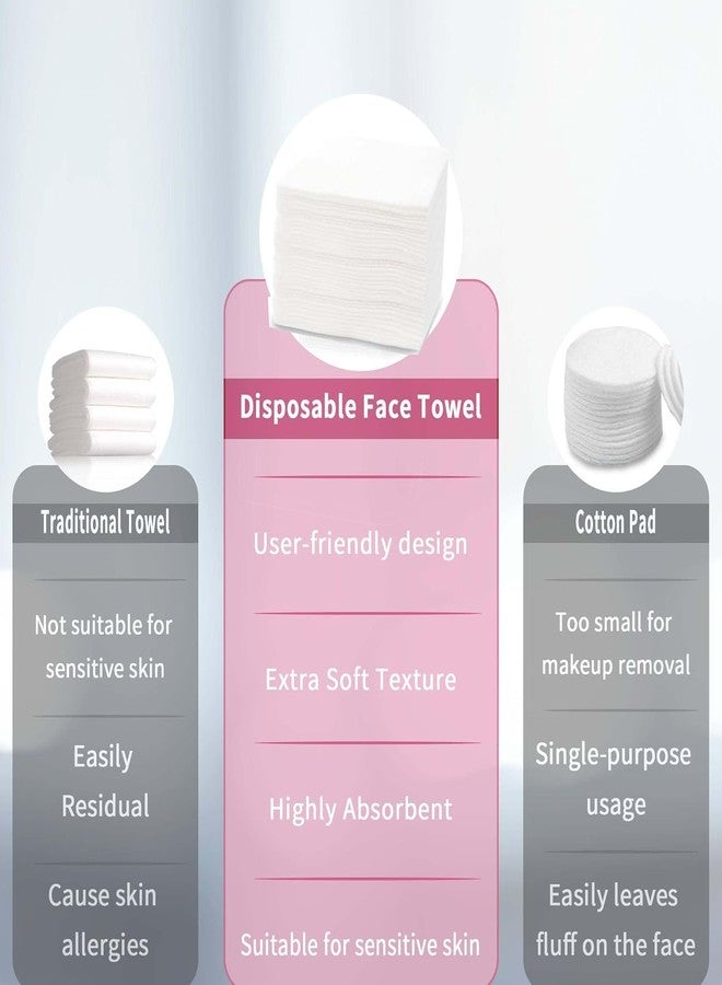 gypsy inc Gypsy 200 Pcs Disposable Face Towel | Face Cleaning Cloth For Skin Care | Soft Cotton Facial Dry Wipe | Makeup Remover Napkin | For Salon, Parlor, Traveling, Spa, Massage, Hotel - 8 x 8 Inches. - Image 5
