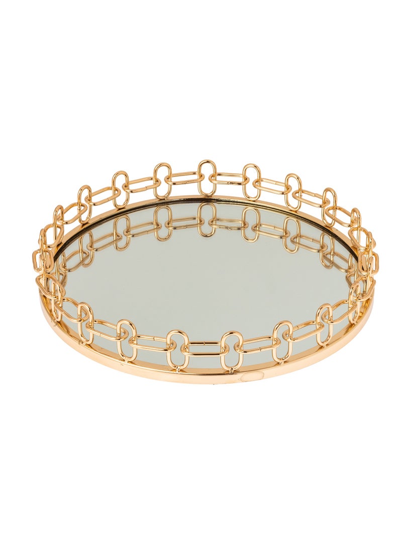 Dania Gold metal top with mirror floor, elegant design - Image 1