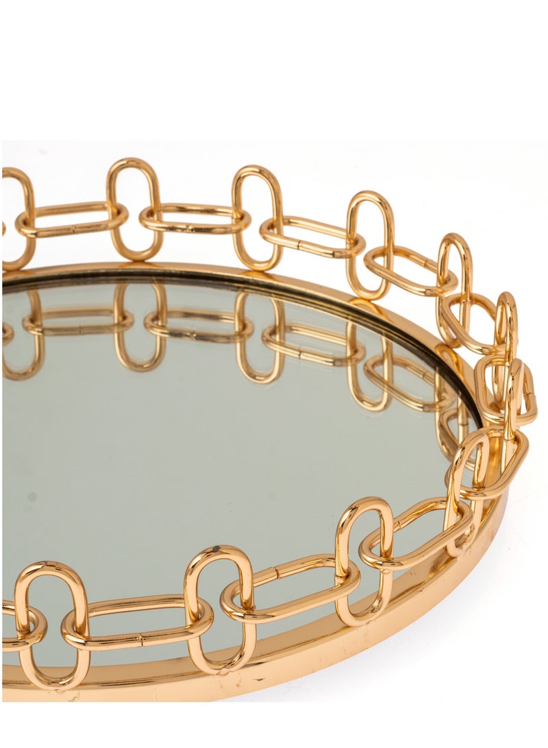 Dania Gold metal top with mirror floor, elegant design - Image 4