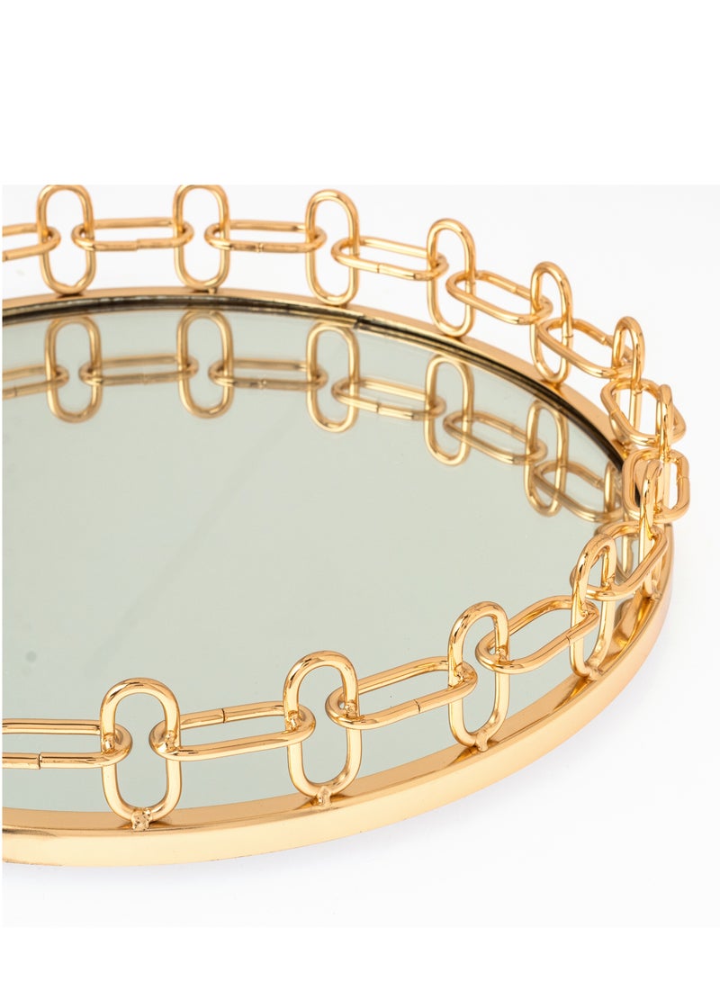 Dania Gold metal top with mirror floor, elegant design - Image 3
