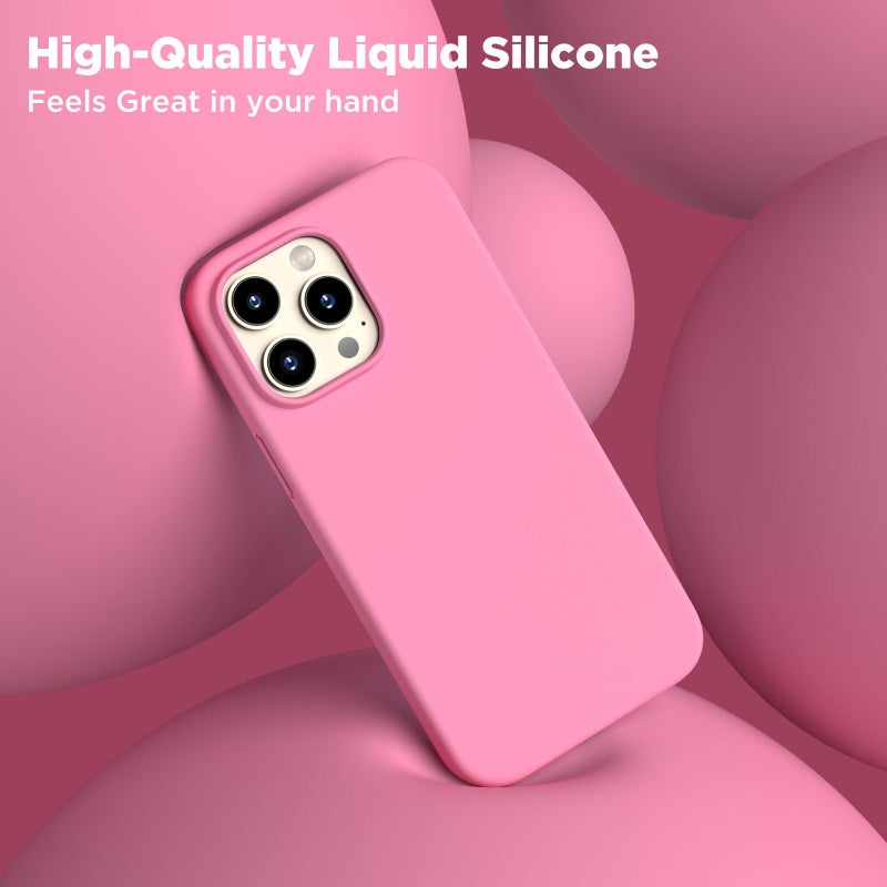 COFFKER Designed for iPhone 13 Pro Max Case, Liquid Silicone Case with [2X Screen Protectors], Full Body Shockproof Protective Slim Thin Phone Case for iPhone 13 Pro Max 6.7 inch, Tender Pink - Image 4