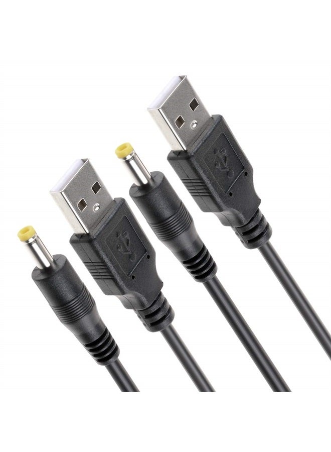 TENINYU كابل طاقة USB 2.0 A ذكر إلى DC 4.0x1.7 مم 5 فولت 24AWG DC Barrel Jack بطول 3 أقدام (كابل طاقة بحد أقصى 2.5 أمبير، دبوس مركزي موجب)، عبوة من قطعتين - Image 1