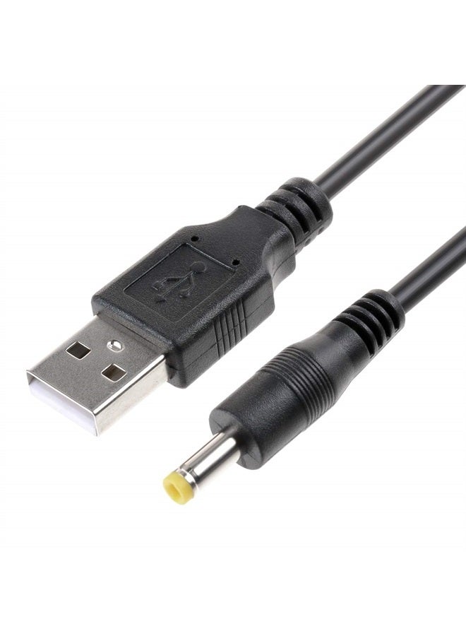 TENINYU كابل طاقة USB 2.0 A ذكر إلى DC 4.0x1.7 مم 5 فولت 24AWG DC Barrel Jack بطول 3 أقدام (كابل طاقة بحد أقصى 2.5 أمبير، دبوس مركزي موجب)، عبوة من قطعتين - Image 2
