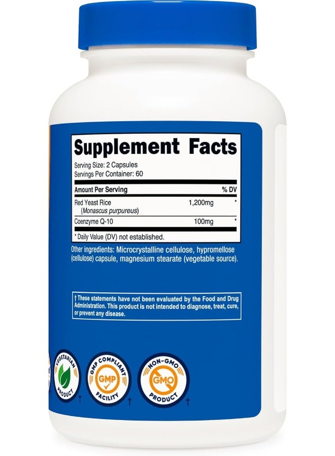 Nutricost Red Yeast Rice With Coq10 1300Mg, 120 Capsules, 60 Servings Nongmo, Gluten Free - Image 5