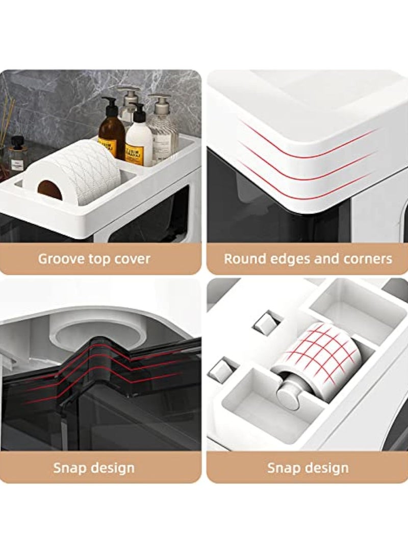 Arabest 4 Tier Plastic Chest of Drawers, Black Transparent Kitchen and Bathroom Organisers, Toilet Racks and Storage Solutions  - Image 3