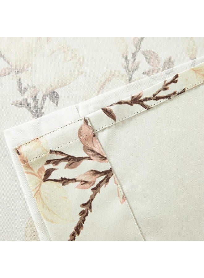 VOGOL 2 Panels Floral Blackout Curtains, Country Style 2 Layered Room Divider Window Treatments, Thermal Cloth Drape with Sheer Tulle for Kitchen Bathroom Office, 52 x 84, Beige - Image 5