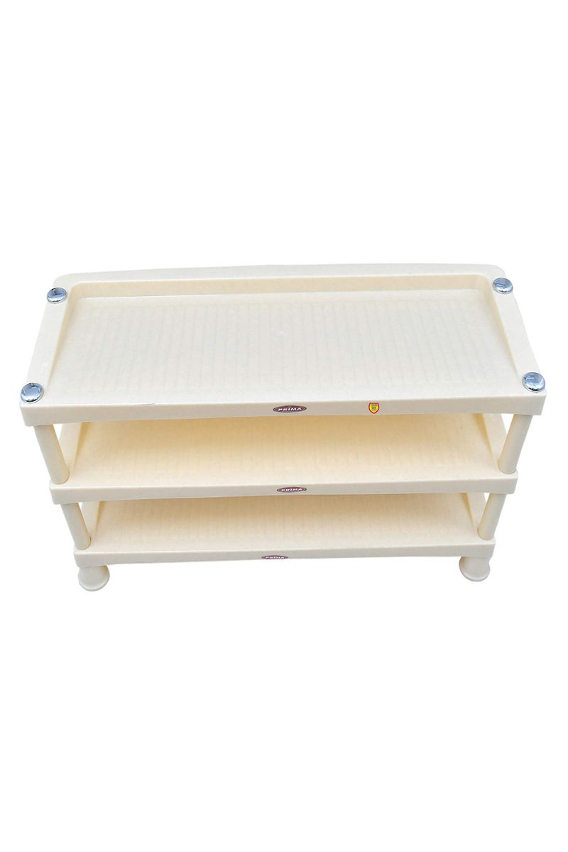 Prima Plastic Shoe Rack | Storage Organizer | Shelves For Home | Living Room | Bedroom (3 Shelves, Grey) - Image 5