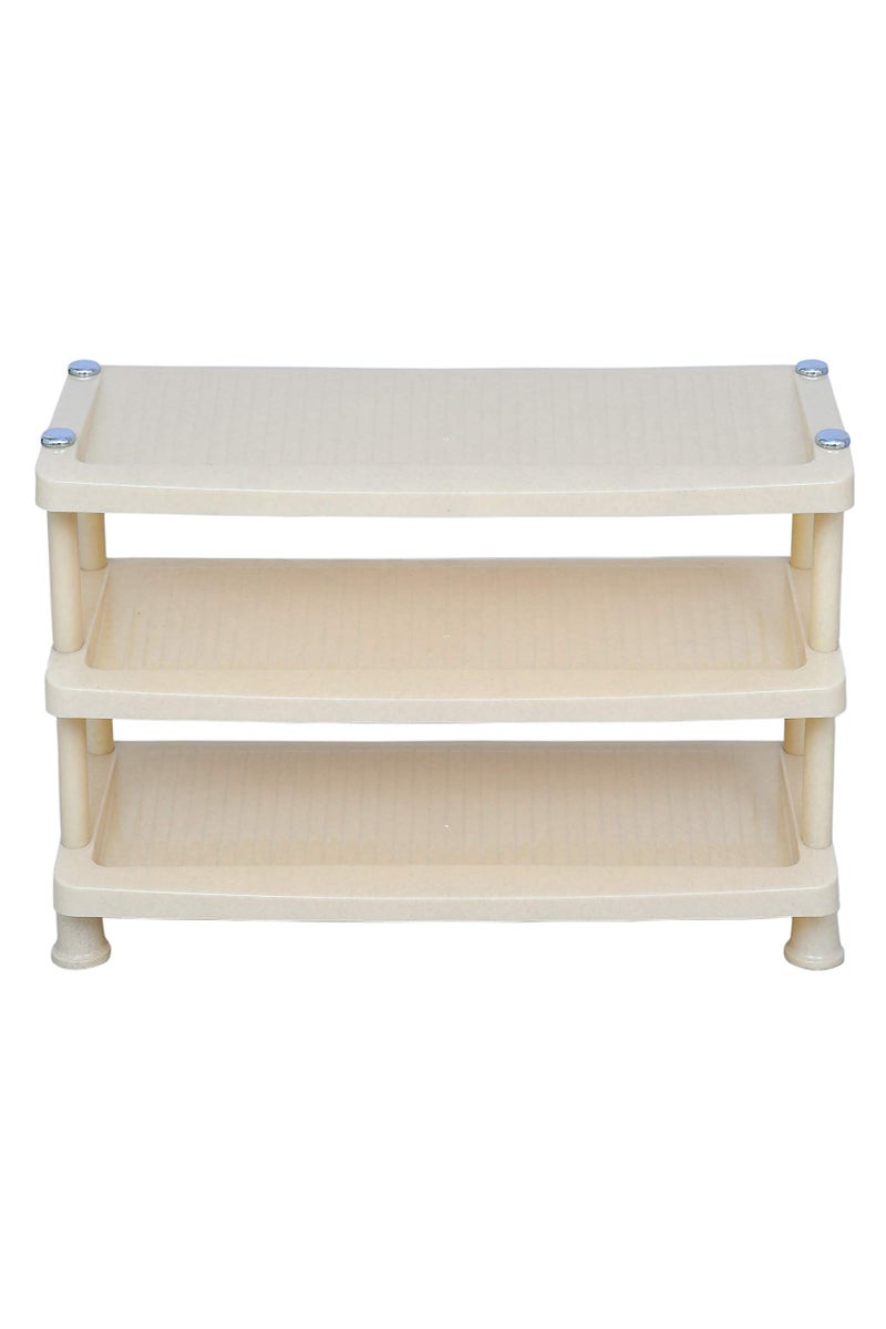 Prima Plastic Shoe Rack | Storage Organizer | Shelves For Home | Living Room | Bedroom (3 Shelves, Grey) - Image 4