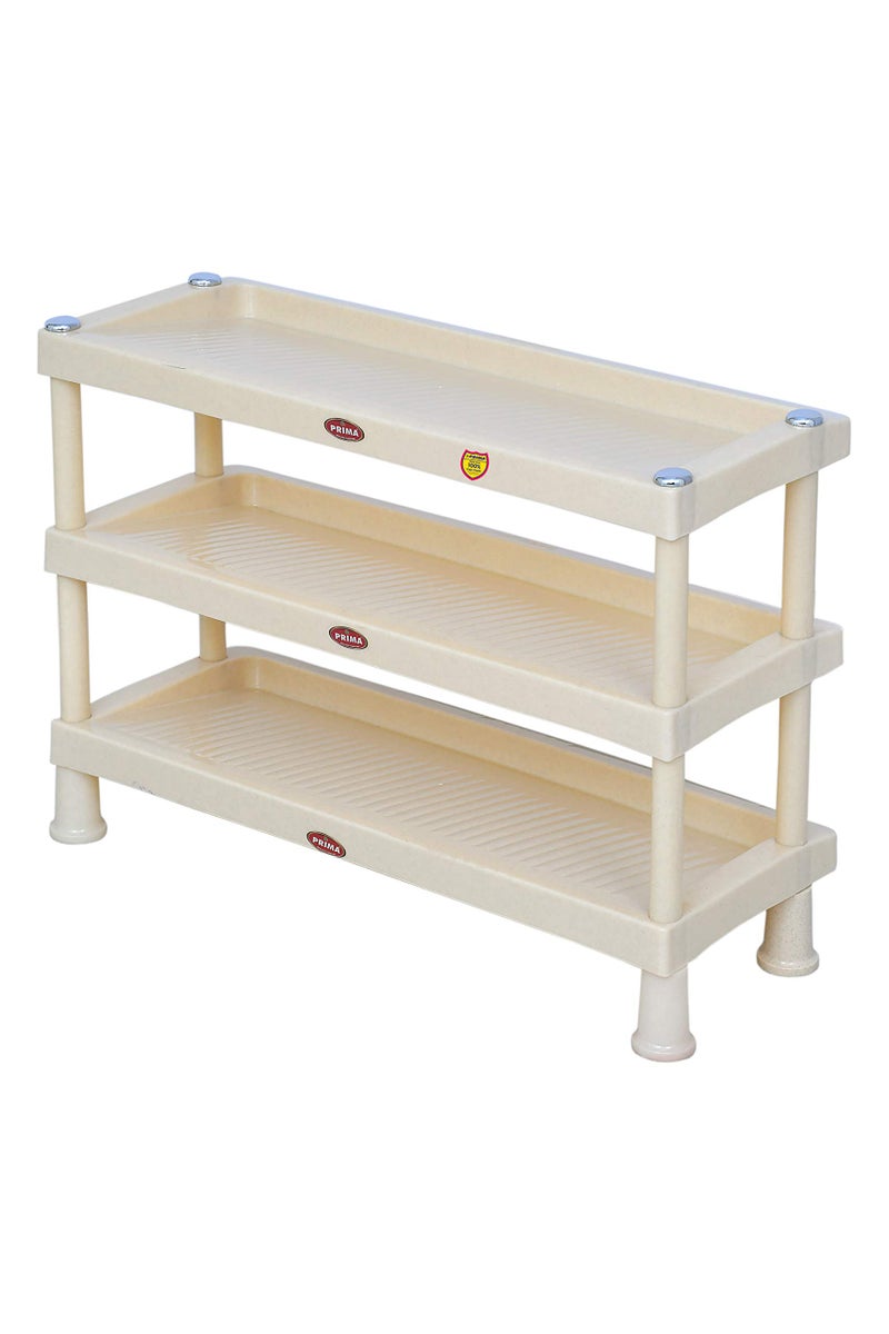 Prima Plastic Shoe Rack | Storage Organizer | Shelves For Home | Living Room | Bedroom (3 Shelves, Grey) - Image 3