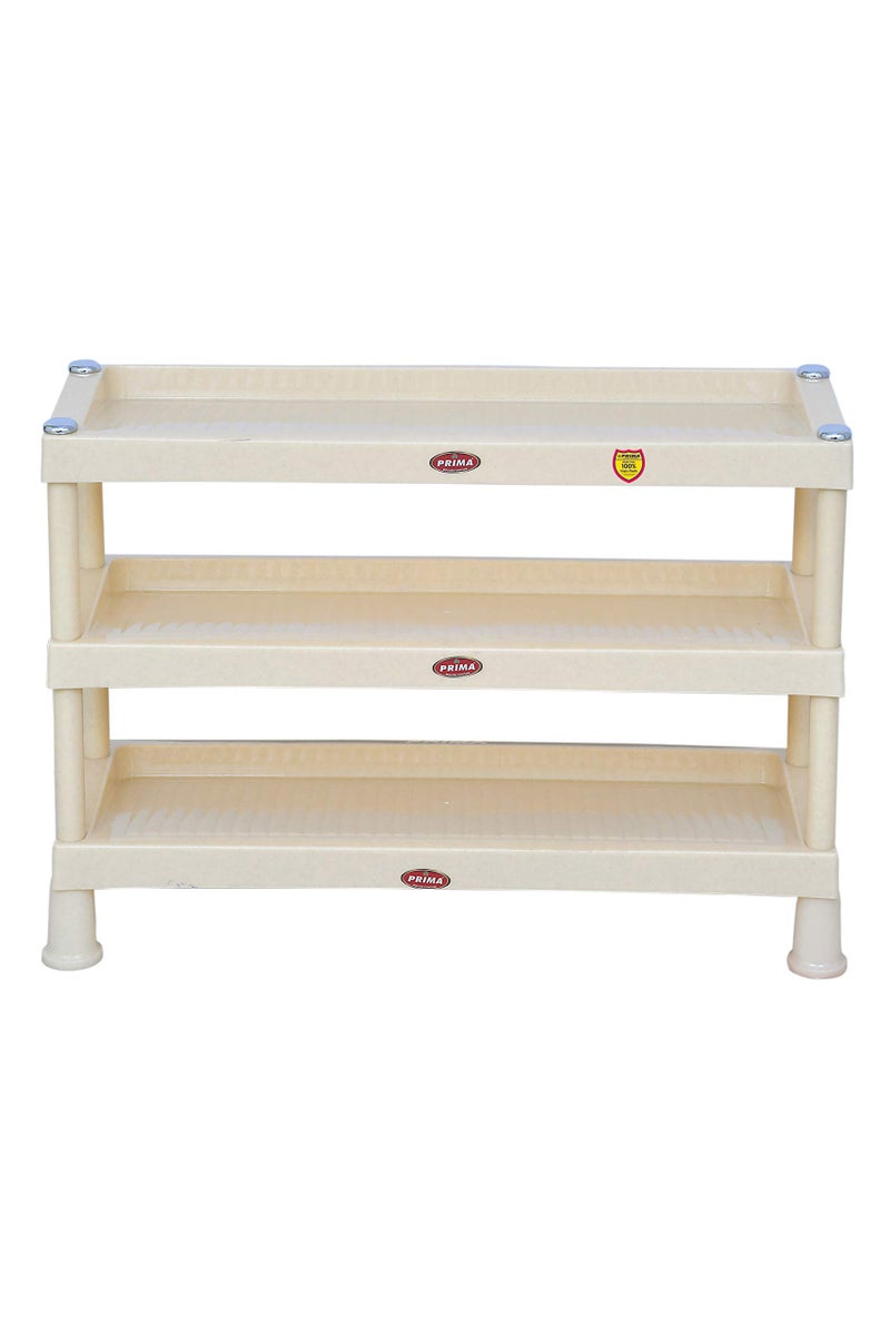 Prima Plastic Shoe Rack | Storage Organizer | Shelves For Home | Living Room | Bedroom (3 Shelves, Grey) - Image 2