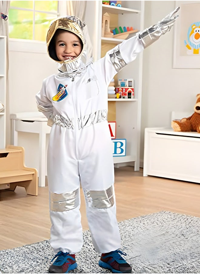 GROIC Pilot Costume Kids Astronaut Costume for Kids Space Pretend Dress Up,Pretend Role Play Dress Up,Space Suit for Toddlers with Helmet,Gloves,Astronaut Cosplay  - Image 5