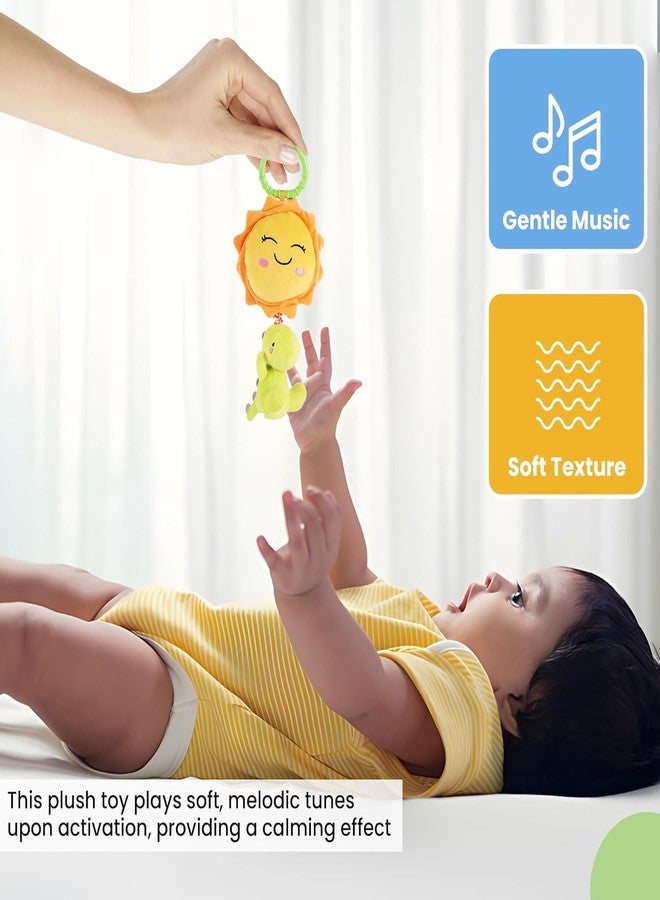 Nuluv Dino Musical Soft Toy for Babies, Plush Dinosaur with Soothing Melodies, Sensory Development, Fine Motor Skills and Hand-Eye Coordination, Safe and Cuddly Infant Toy for 3+ Months - Image 2