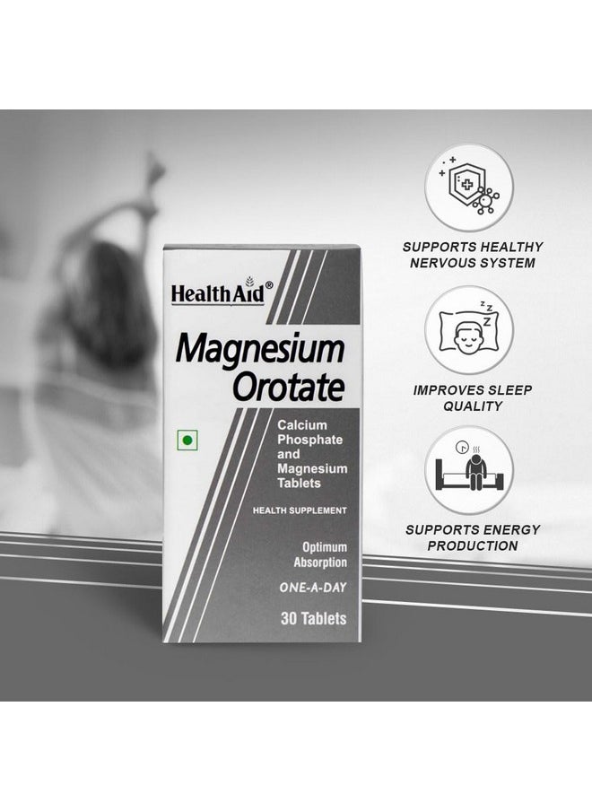 Health Aid - HealthAid Magnesium Orotate - 120 Vegetarian Tablets | Superior Absorption Formula | Magnesium Supplement for Healthy Bones, Teeth, Nerve System |Yeast & Gluten Free - Image 1
