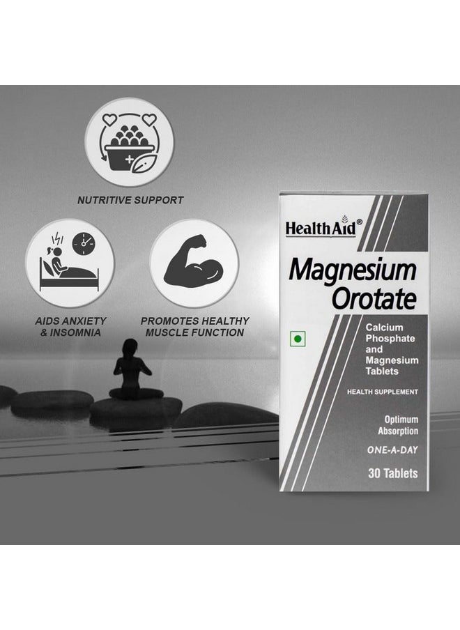 Health Aid - HealthAid Magnesium Orotate - 120 Vegetarian Tablets | Superior Absorption Formula | Magnesium Supplement for Healthy Bones, Teeth, Nerve System |Yeast & Gluten Free - Image 1