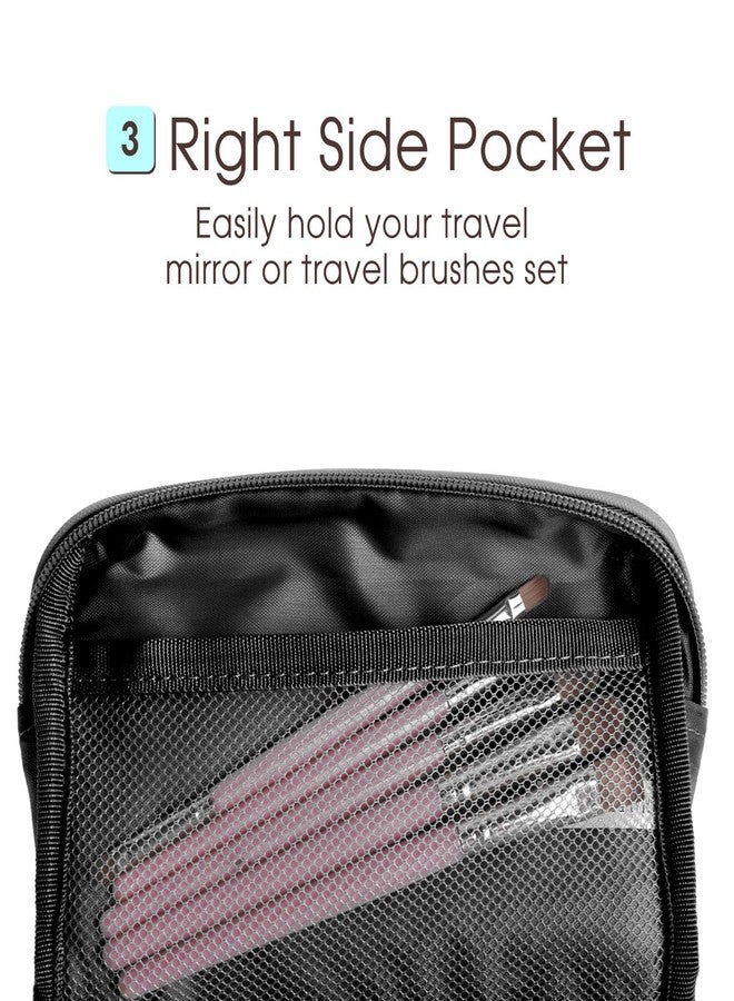 Narwey Small Vegan Leather Makeup Bag for Purse Travel Makeup Pouch Mini Cosmetic Bag for Women (Small, Black) - Image 4