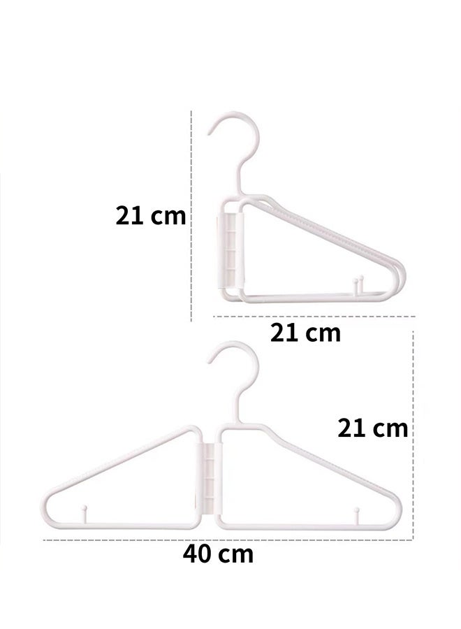 4 Pcs Foldable Hangers, Plastic Collapsible Hangers, Portable Folding Clothes Hanger, Foldable Travel Hangers, Foldable Hangers for Travel, Cruise, Home, Bedroom, Dorm (White) - Image 2