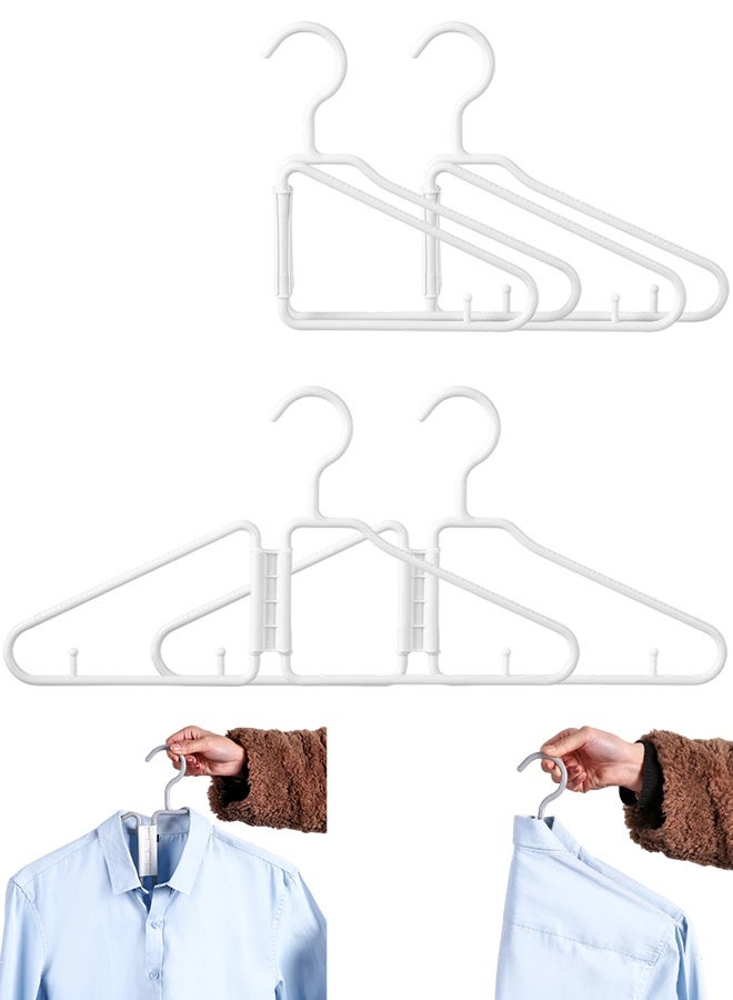 4 Pcs Foldable Hangers, Plastic Collapsible Hangers, Portable Folding Clothes Hanger, Foldable Travel Hangers, Foldable Hangers for Travel, Cruise, Home, Bedroom, Dorm (White) - Image 1