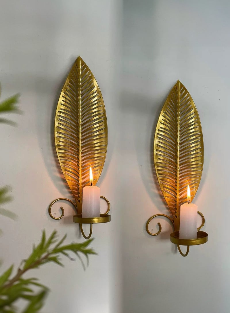 2-piece living room wall decoration aromatherapy candle holder,vintage wrought iron candle holder wall mounted  - Image 1