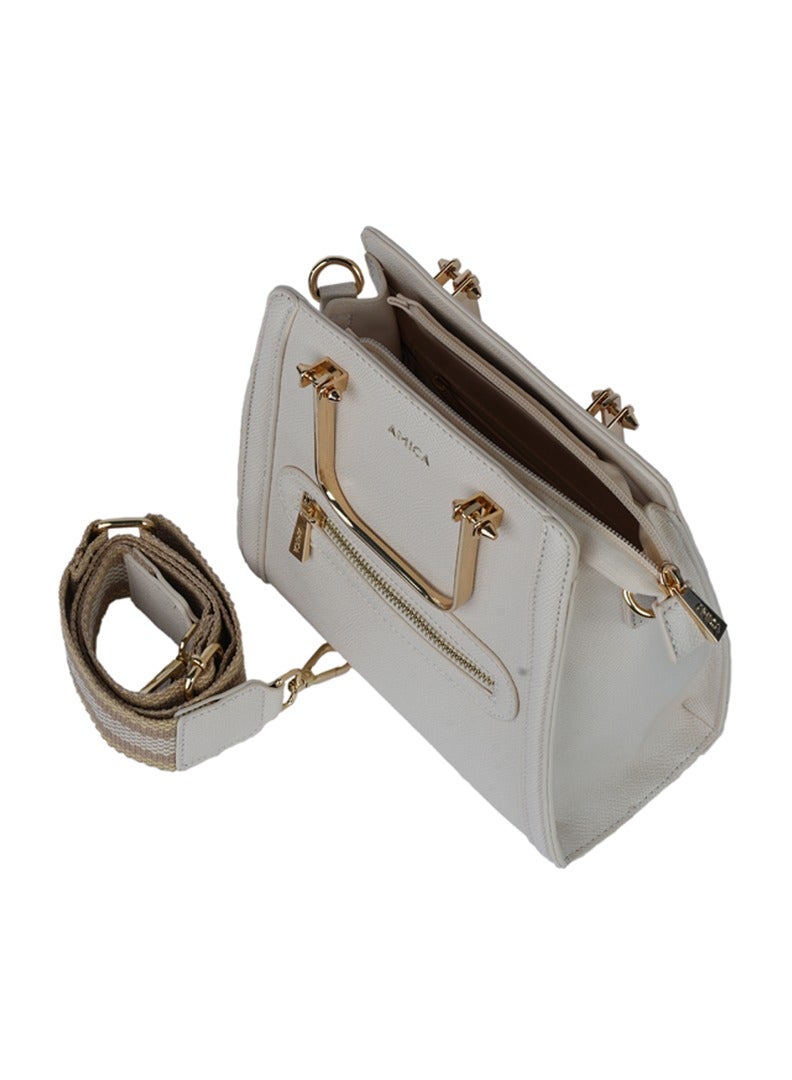 AMICA Aurelia Women's Shoulder Crossbody Handbag with Embellished Handles - Image 4