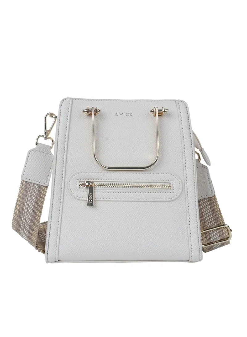 AMICA Aurelia Women's Shoulder Crossbody Handbag with Embellished Handles