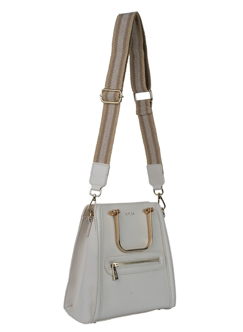 AMICA Aurelia Women's Shoulder Crossbody Handbag with Embellished Handles - Image 3