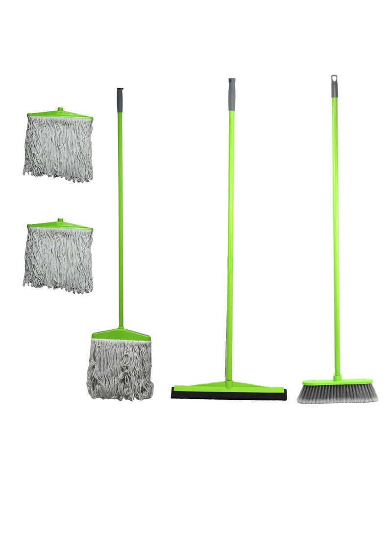 Clean and Care Cleaning Set Broom Wiper Squeegee Cotton Mop with Iron Stick and Two Refill for Home Kitchen Bathroom Cleaning Durable and Strong Assorted Color - pzsku/Z529FC51E3B04D8132195Z/45/_/1718080936/282cb836-2902-4472-b2bc-fb3ddc62a6ae