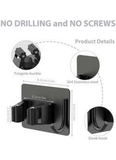 Y&D Mop Broom Holder, No Drilling Self-Adhesive Wall Mounted Storage Rack with Hook, Stainless Steel Multifunctional Hook for Bathroom Kitchen Garage Garden Tool (Black, 4 Pcs)  - Image 5