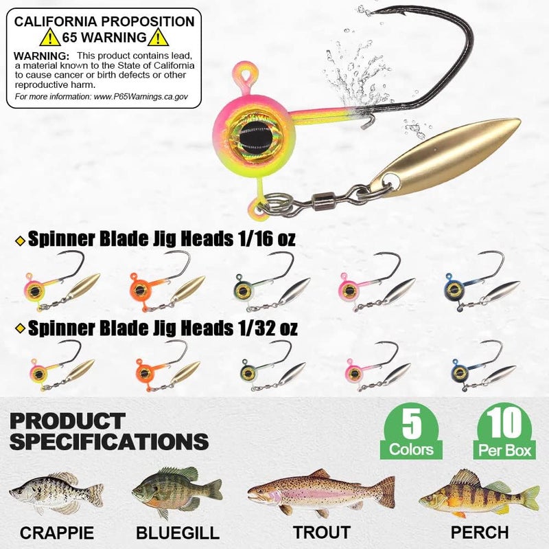 XFISHMAN Crappie-Baits- Plastics-Jig-Heads-Kit-Shad-Minnow-Fishing-Lures-for Crappie-Panfish-Bluegill-40 &135 Piece Kit - Image 4