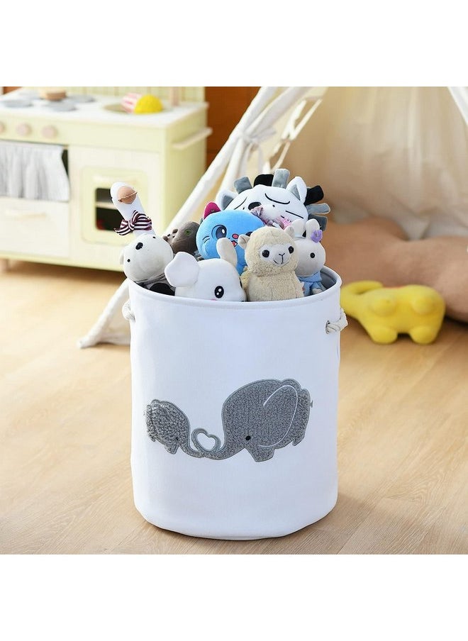 Inough INough 2 pack Storage Baskets, Baby Hamper for Nursery Boy, Baby Laundry Basket for Boy, Elephant Laundry Basket for Baby Nursery Large Elephant Basket for Baby Nursery, Hamper for Boy, Elephant Decor  - Image 3