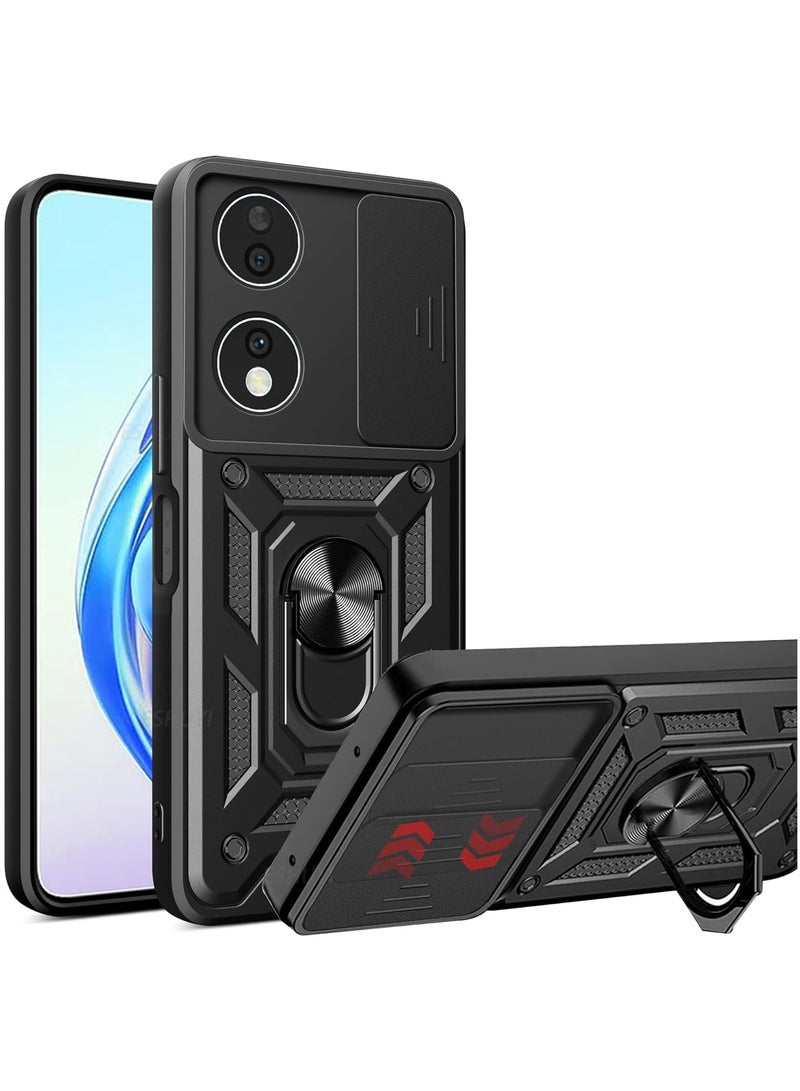 Shield Full Protection Case With Metal Ring &Slide Camera Cover For honor x7b  - Image 1