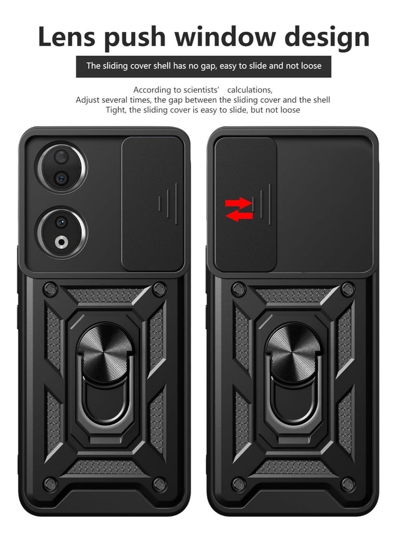 Shield Full Protection Case With Metal Ring &Slide Camera Cover For honor x7b  - Image 2