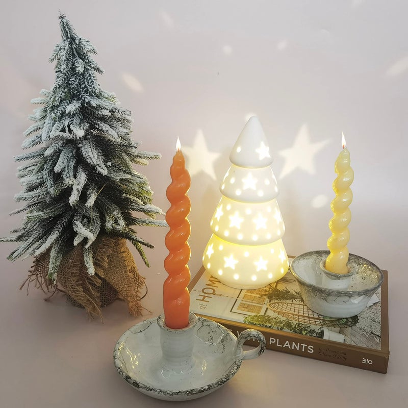 Kendiis Candle Holder Ceramic Candlestick Holder, Candlelight Stand for Spell Candles, Taper Candles, and Incense, Halloween Christmas Dining Room Home Decoration Display - Image 4