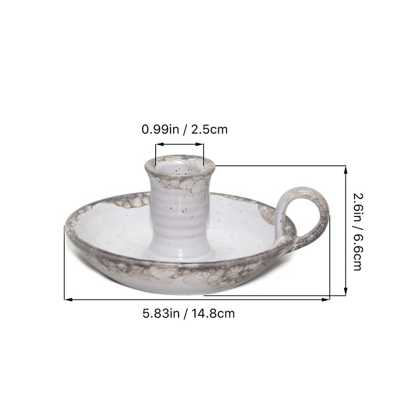 Kendiis Candle Holder Ceramic Candlestick Holder, Candlelight Stand for Spell Candles, Taper Candles, and Incense, Halloween Christmas Dining Room Home Decoration Display - Image 5