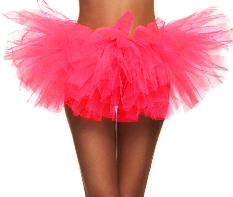 Simplicity Women's Hot Pink 5 Layered Tulle Tutu Skirt for Classic 5K, 10K Runs - Image 1