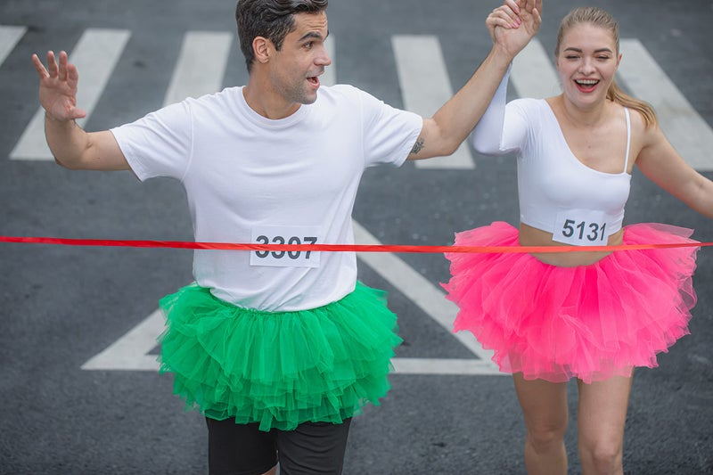 Simplicity Women's Hot Pink 5 Layered Tulle Tutu Skirt for Classic 5K, 10K Runs - Image 5
