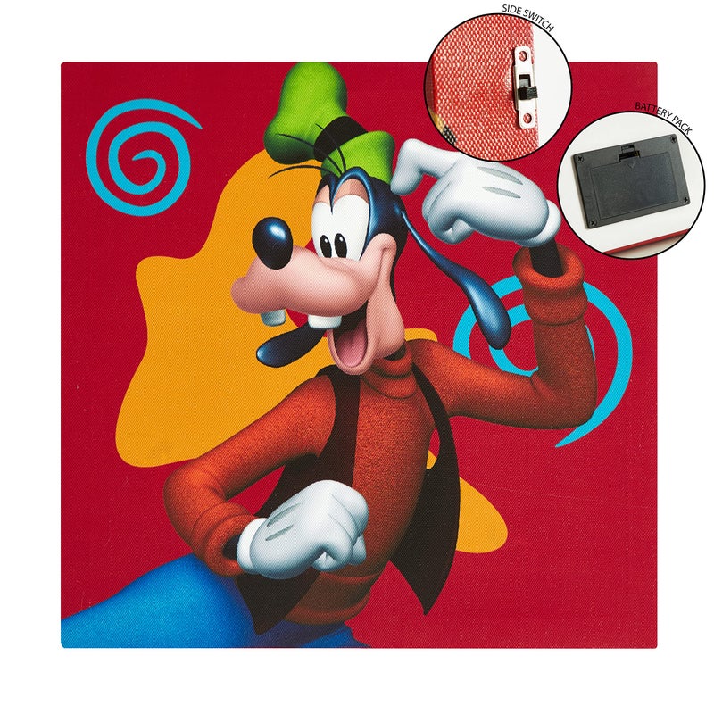 Idea Nuova Disney Mickey Mouse 4 Pack Canvas LED Wall Art Set,Childrens Wall Hanging DÃ©cor,Each Piece 11"x11" - Image 3