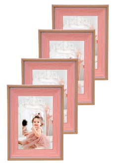 ART Pink Modern Photo Frame 4 Pieces (Size 10x15) Desk Stand  - Image 1