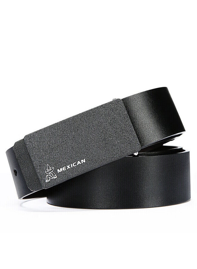 Scarecrow Men's Leather Belt, Fashionable Business Waistband, Cowhide Trouser Belt With Buckle, Valentine's Day Gift For Boyfriend - Image 3