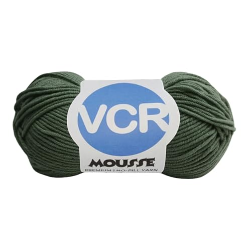 VCR 4ply Olive Green Yarn, 100 Grams Hank, 190 Meters Length, Acrylic Ball for Crochet and Knitting, Soft Crosia Threads, Pack of 1 Yarn, Suitable for DIY Crafts - Image 1