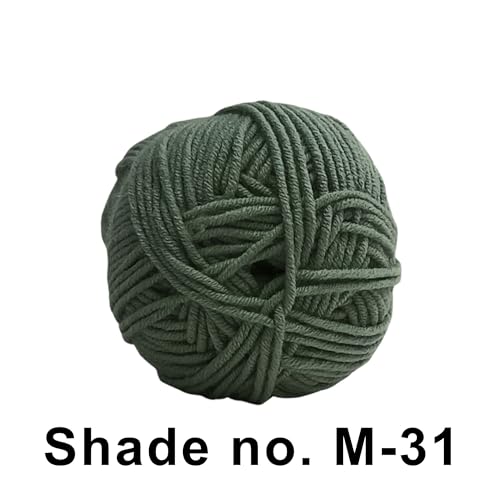 VCR 4ply Olive Green Yarn, 100 Grams Hank, 190 Meters Length, Acrylic Ball for Crochet and Knitting, Soft Crosia Threads, Pack of 1 Yarn, Suitable for DIY Crafts - Image 2
