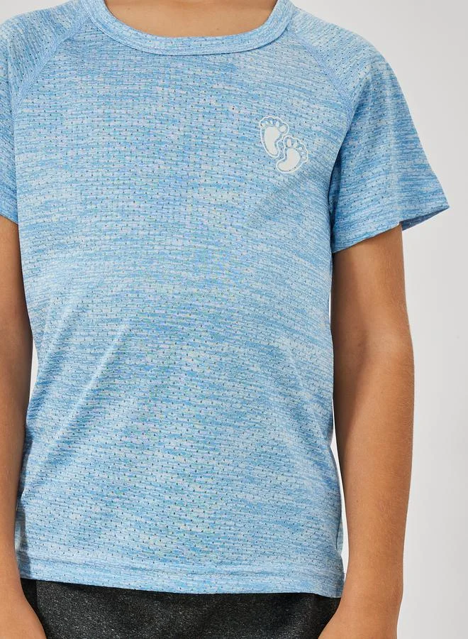 ستايلي Melange T-Shirt & Color Block Shorts Sportswear Set