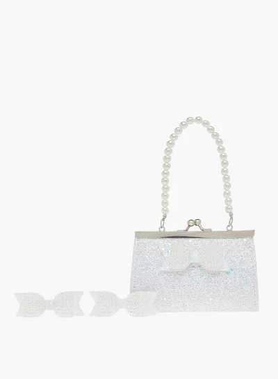 Flora Bella By Shoexpress Girls 3-Piece Bow Embellished Handbag And Hairclip Set