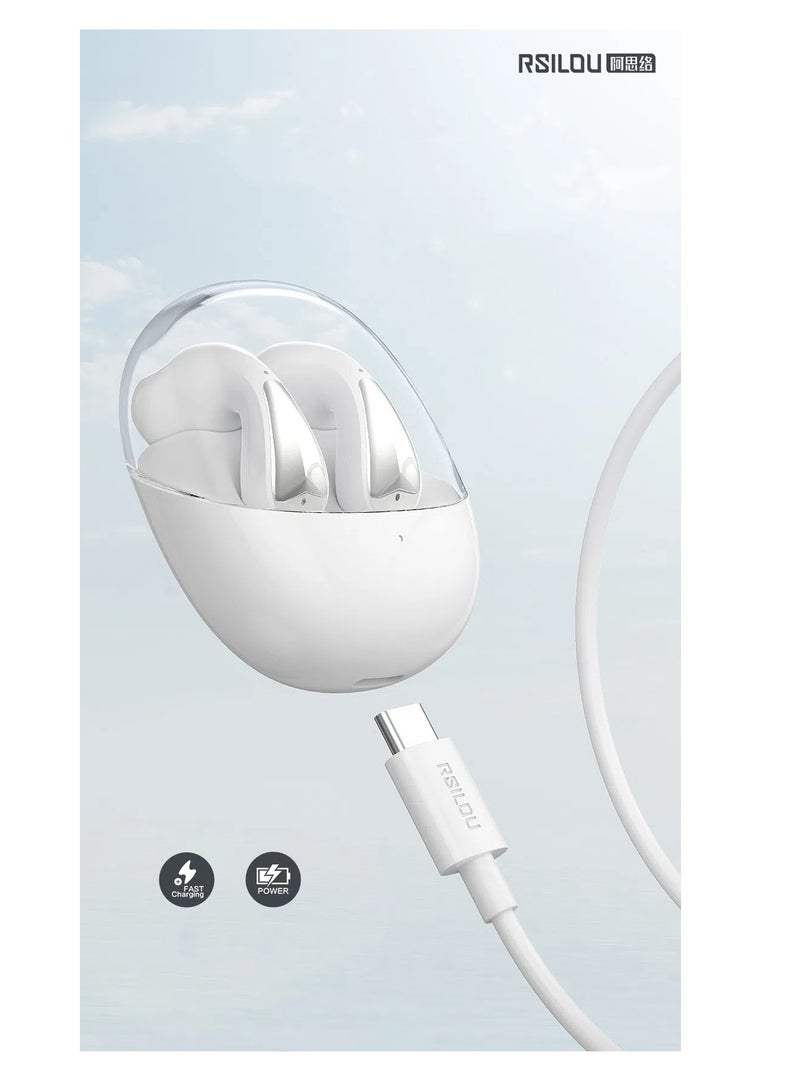 ارسيلو سماعات أذن R3007-001 TYPE-C TWS ستيريو لاسلكية تعمل بتقنية البلوتوث، زر فولاذي، شحن سريع، مكبر صوت أصلي عالي الدقة، مضبوط خصيصًا لتأثيرات صوتية ثلاثية الأبعاد غامرة، عناصر تحكم تعمل باللمس للمساعدة الصوتية في الاستيقاظ، والرد على المكالمات والتحكم في الموسيقى - Image 2