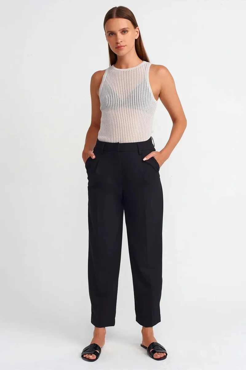 Dilvin White DILVIN Ribbed Sleeveless Knit Blouse for Women | Best Price UAE