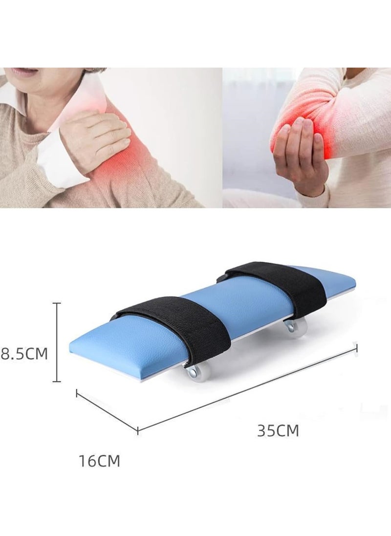 Multifunctional Shoulder Rehab Skateboard on Desktop Arm Rehabilitation Assisting Exercise Equipment with 360° Roating Wheels for Rotator Cuff Recovery Improve Flexibility Stretching