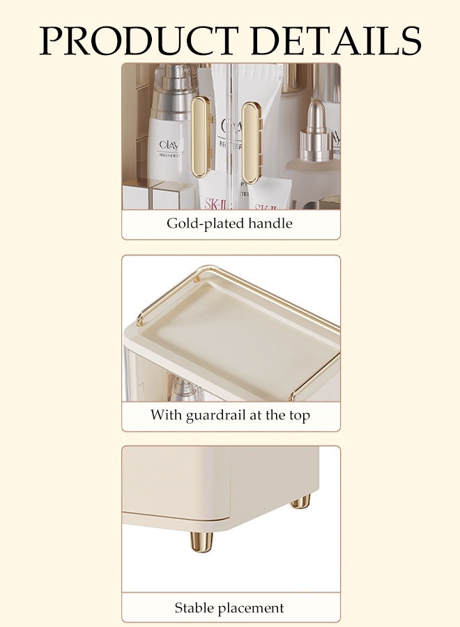 DUNISO Cosmetic storage box，Makeup Organizer for Vanity，Dustproof Large Capacity Skincare Organizers with 1 Drawer，for Bathroom Countertop - Image 3