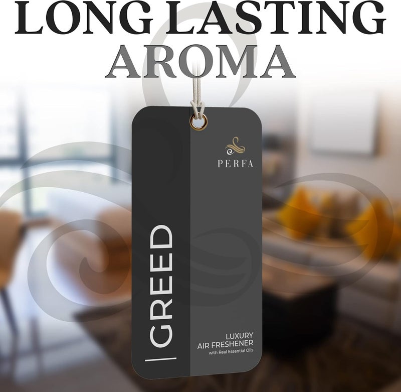 Perfa 3PCS Greed Disposable Card Car Air Fresheners for Men - Long Lasting Fragrance - Image 2